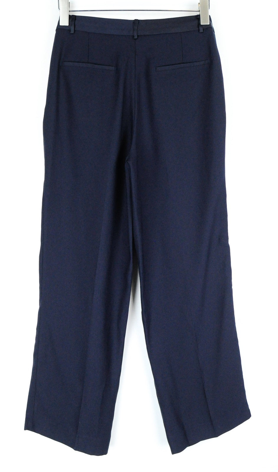 MAISON SCOTCH Women Trousers S Wide Fitted Dark Blue Zip-Fly Classic Pleated
