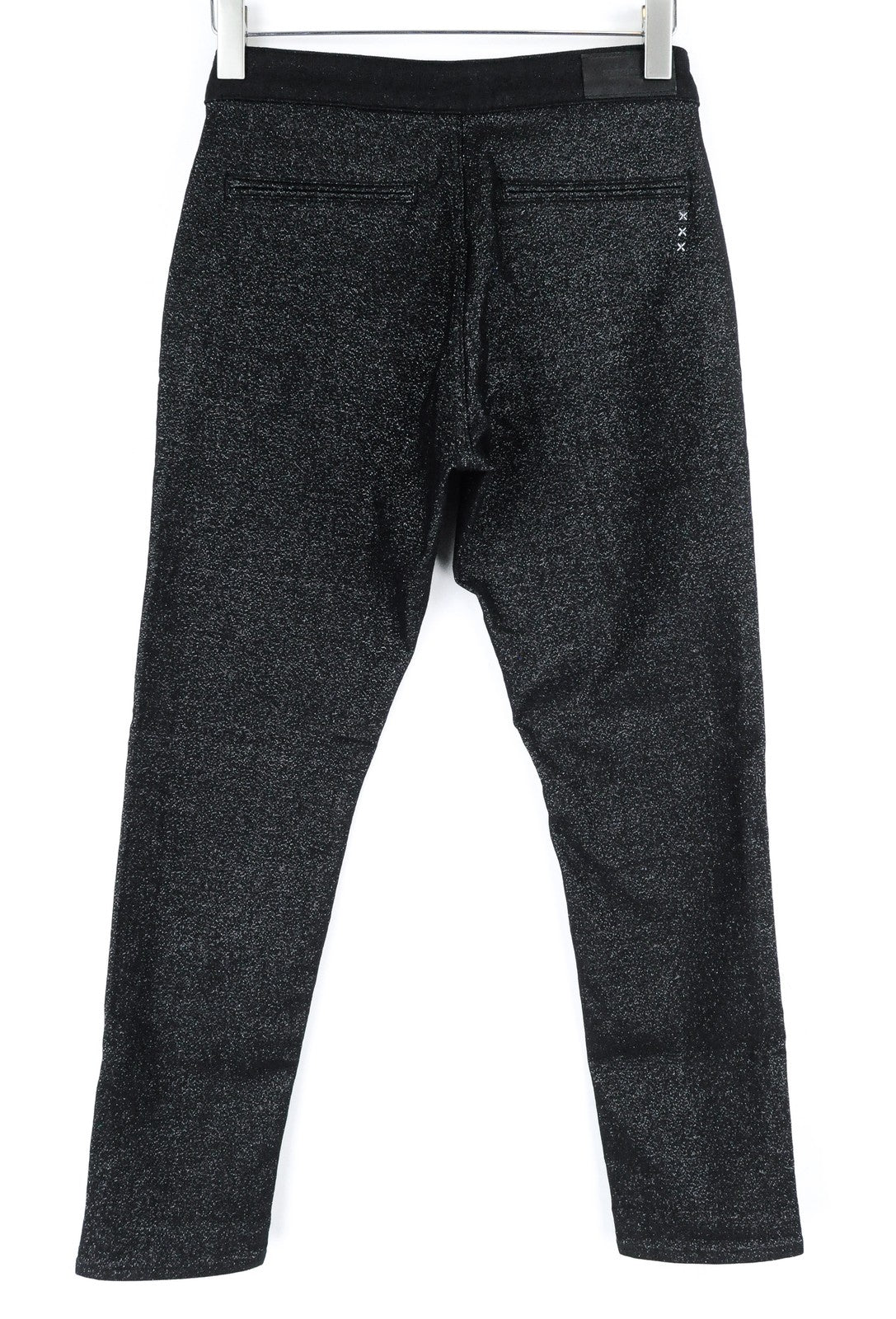 MAISON SCOTCH Women Jeans W26/L32 Mid-Rise Glitter Black Zip-Fly Skinny Fit