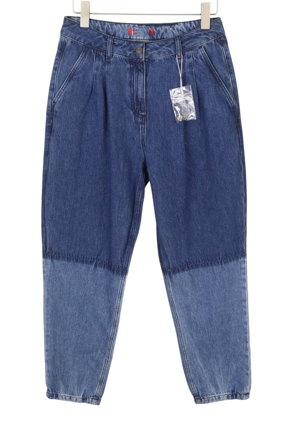 MAX&CO. Women Jeans W29 Blue Faded Pleated Straight Loose Fit High Waist