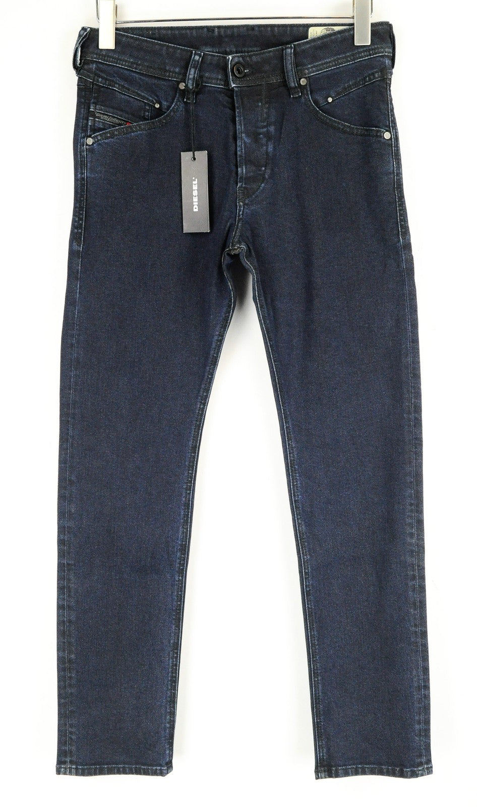 DIESEL Belther-R R8LC4 Men Jeans W28/L30 Slim Tapered Dark Blue Cotton Stretch
