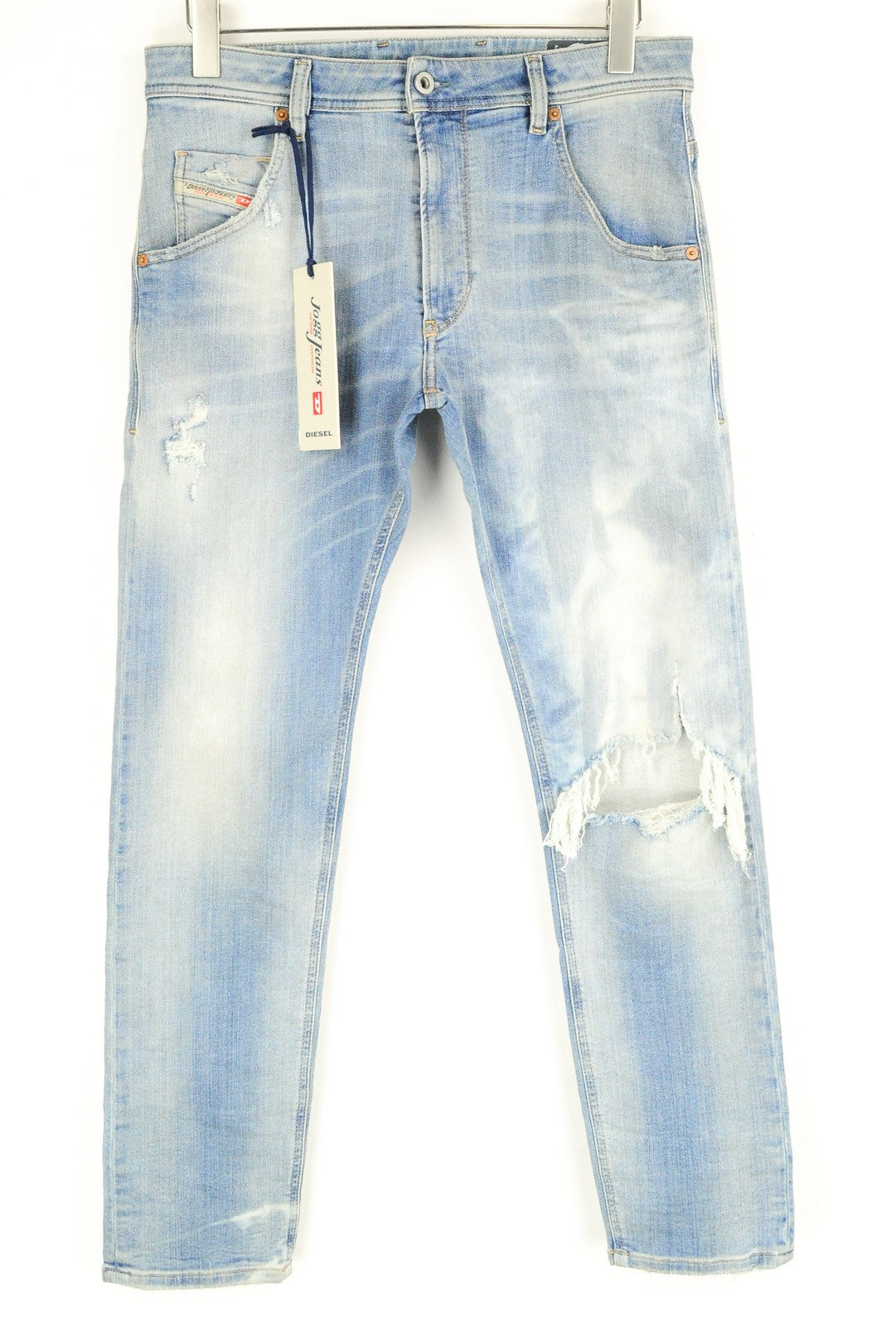 DIESEL Krooley-T 087AE Men Jeans W29 Sweat Jogg Blue Washed Slim Stretch Wash