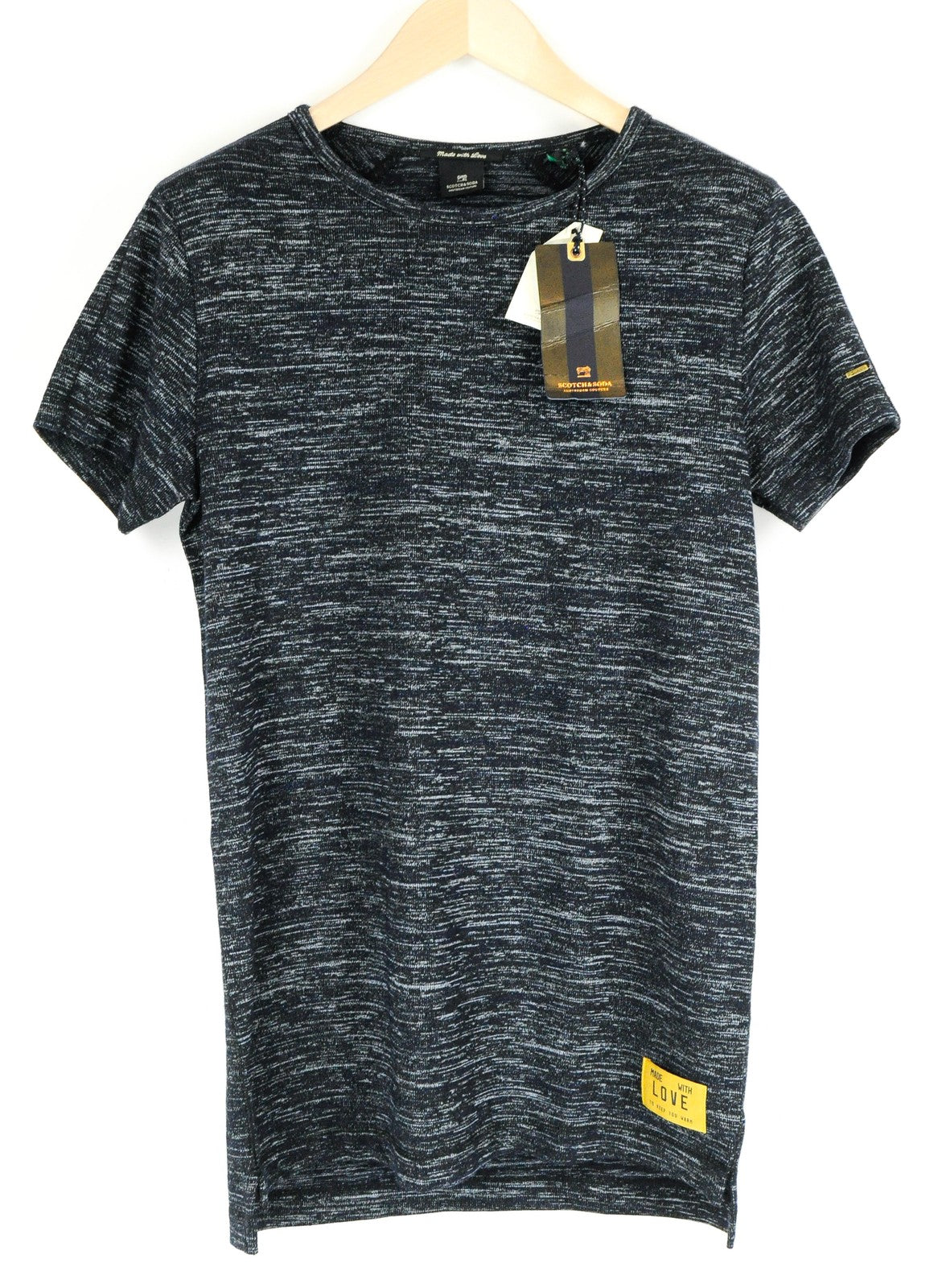 SCOTCH & SODA Ams Couture Men T-Shirt S Blue Long Fit Cotton Blend Stretch