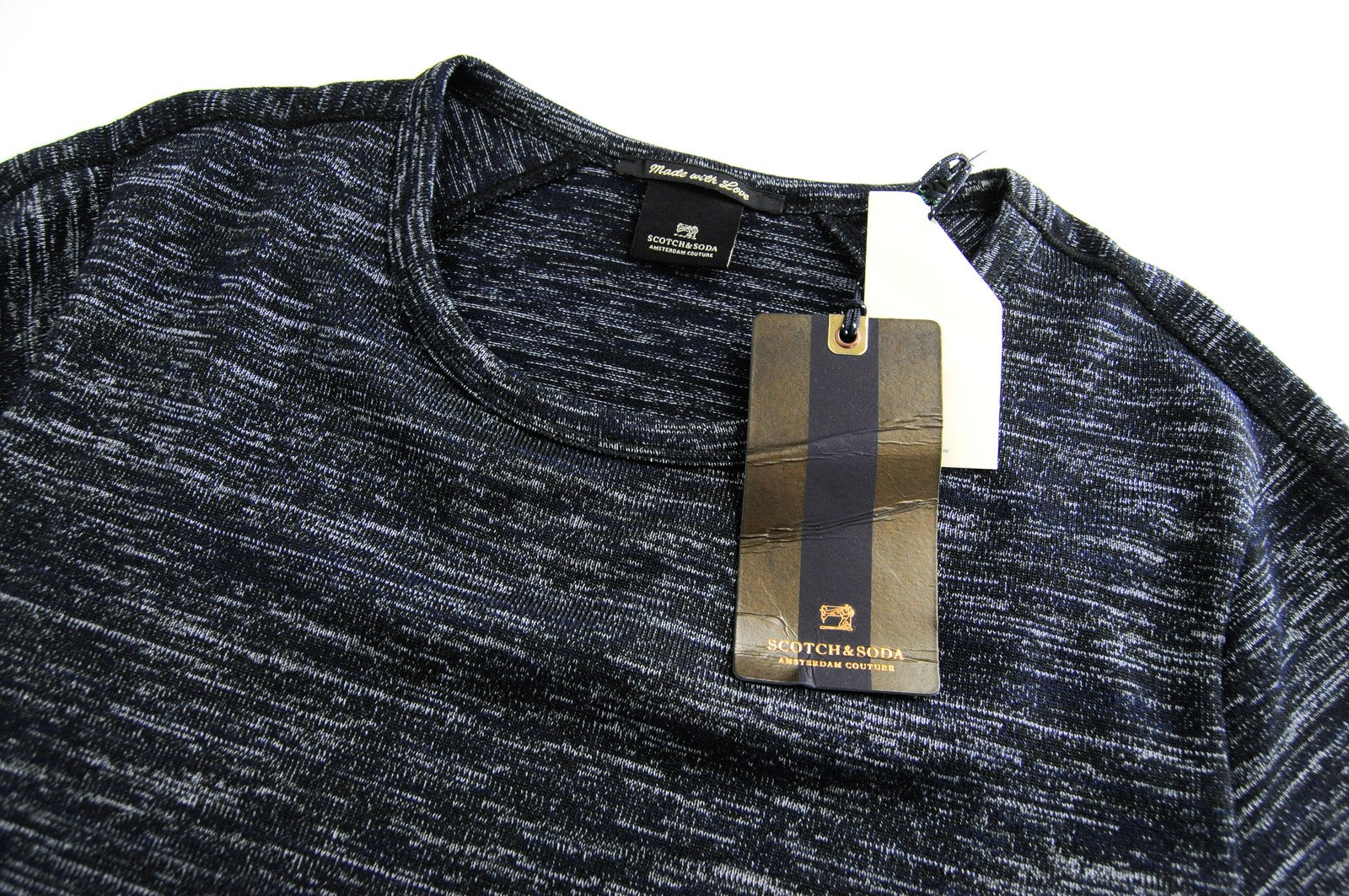 SCOTCH & SODA Ams Couture Men T-Shirt S Blue Long Fit Cotton Blend Stretch