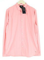 SCOTCH & SODA Ams Couture Men Shirt 2XL Pink Slim Cotton Stretch Long Sleeved