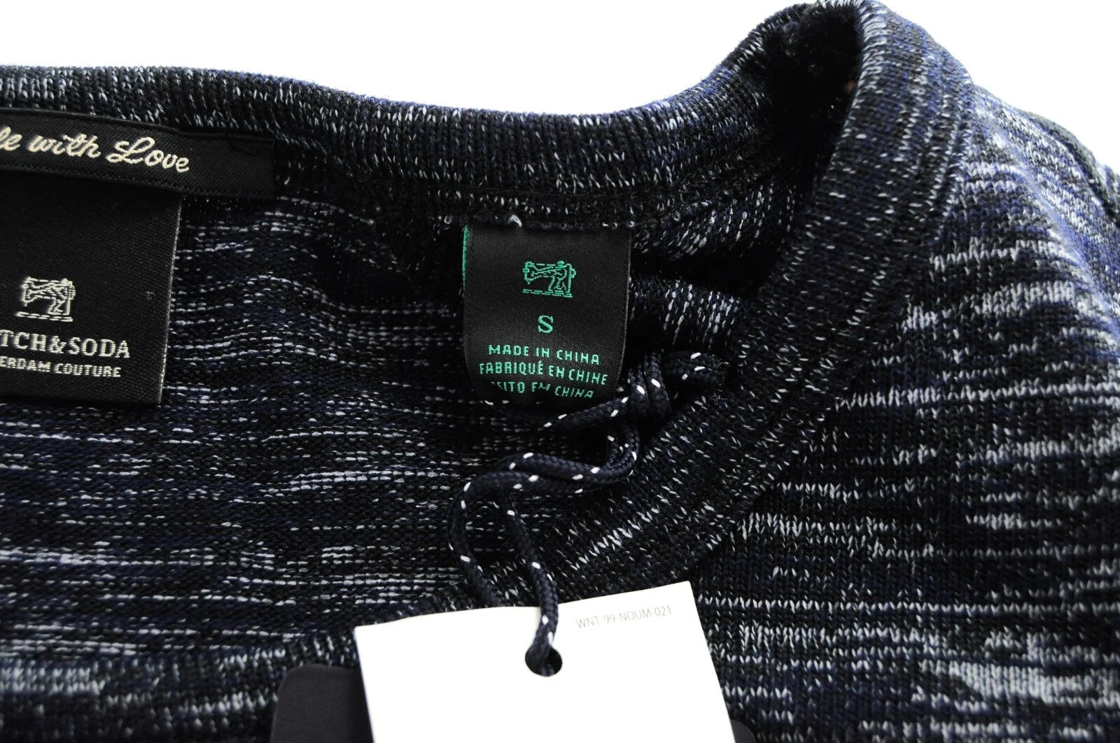 SCOTCH & SODA Ams Couture Men T-Shirt S Dark Blue Cotton Stretch Short Sleeve