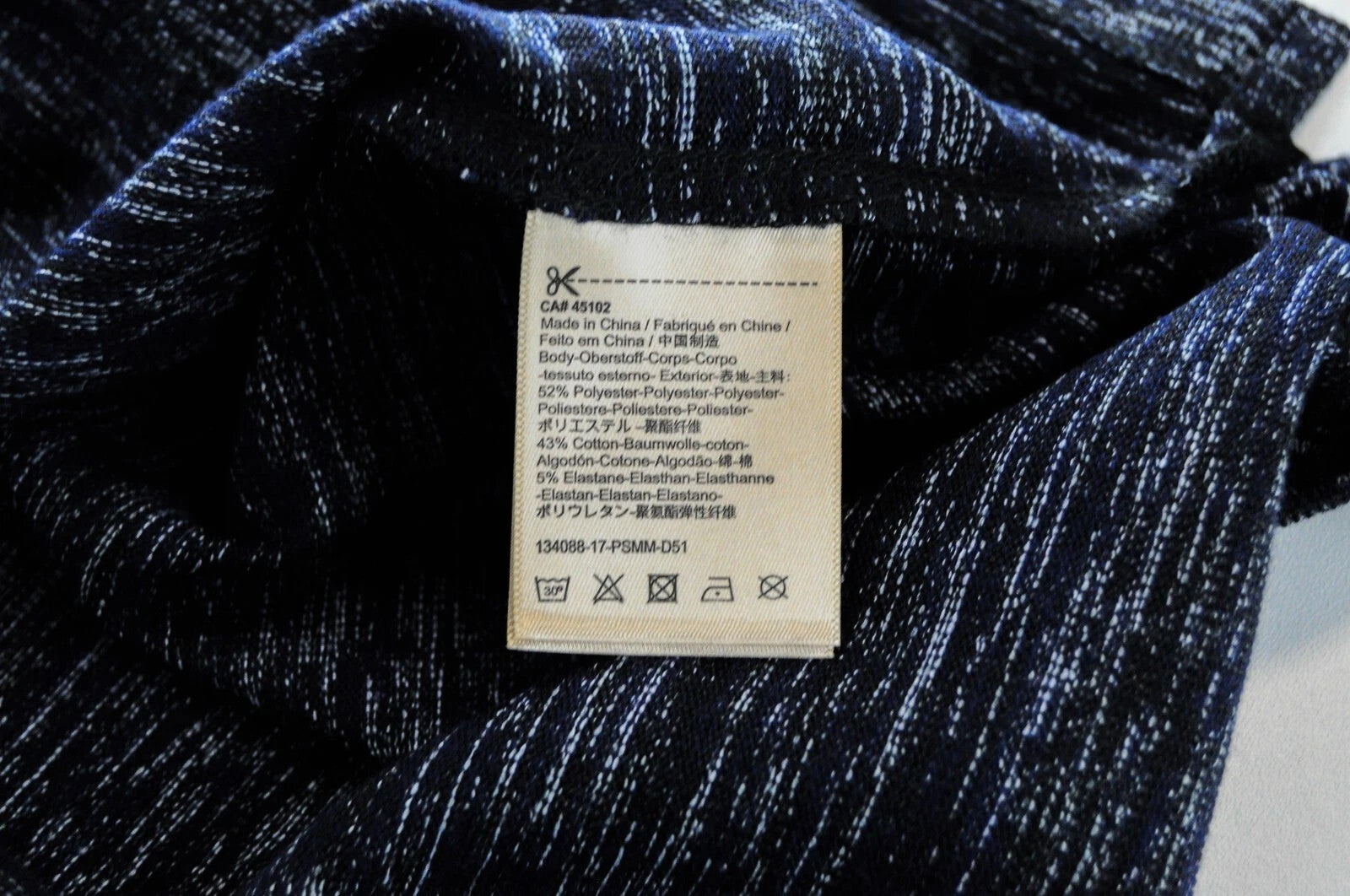 SCOTCH & SODA Ams Couture Men T-Shirt S Dark Blue Cotton Stretch Short Sleeve