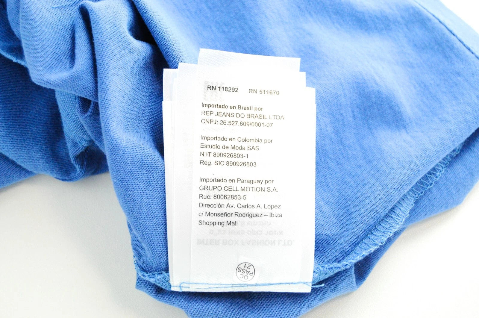 REPLAY Men T-Shirt S Blue Pure Cotton Short Sleeve Ripped Logo Pullover