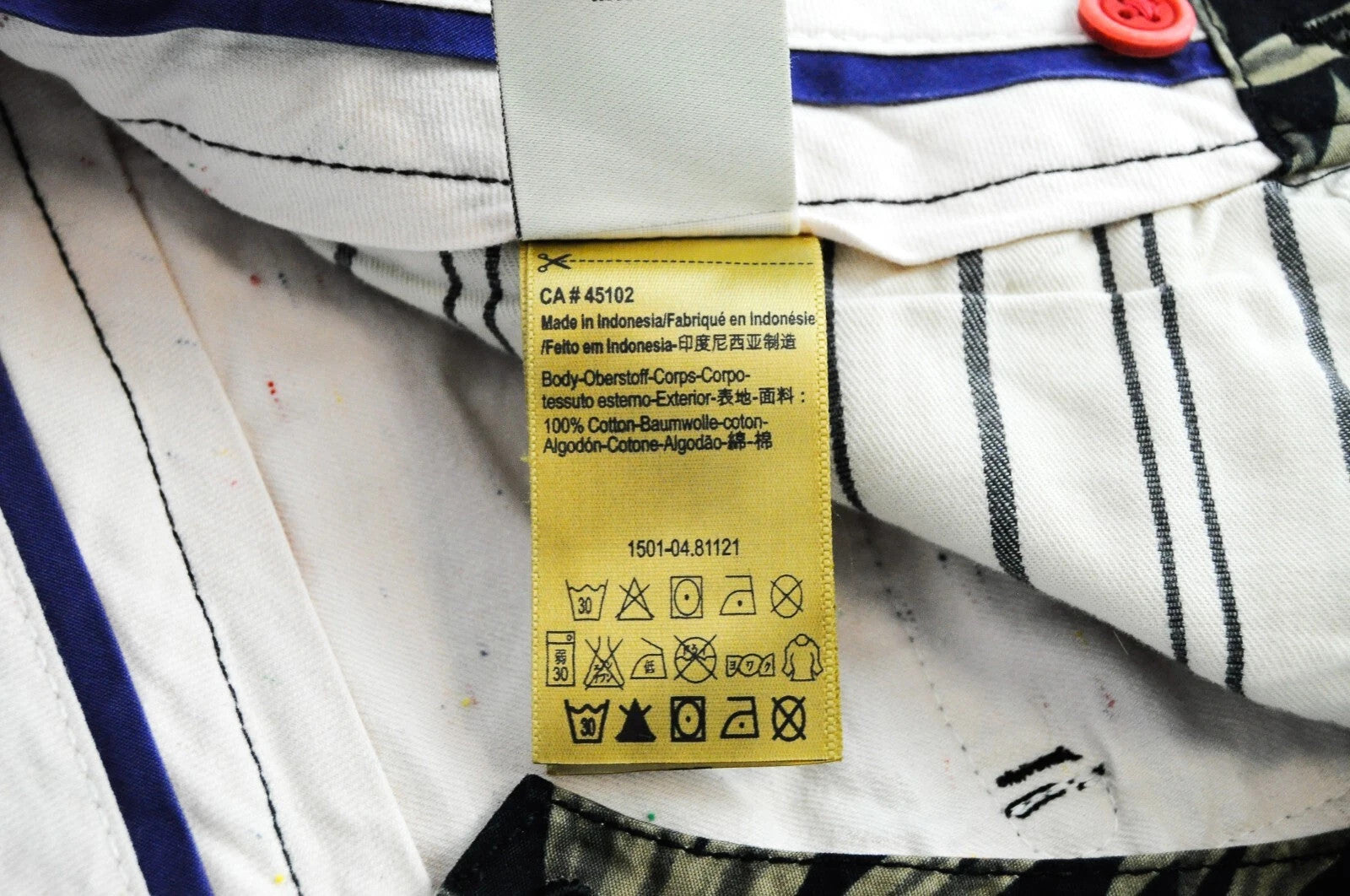 SCOTCH & SODA Ams Couture Men Shorts W30 Black Pure Cotton Leaf Patterned Summer