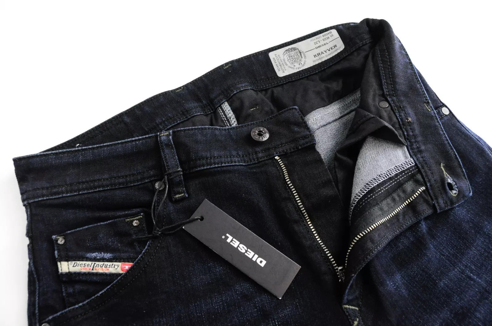 DIESEL Krayver R46D8 Men Jeans W28/L32 Slim Carrot Fit Dark Blue Cotton Stretch