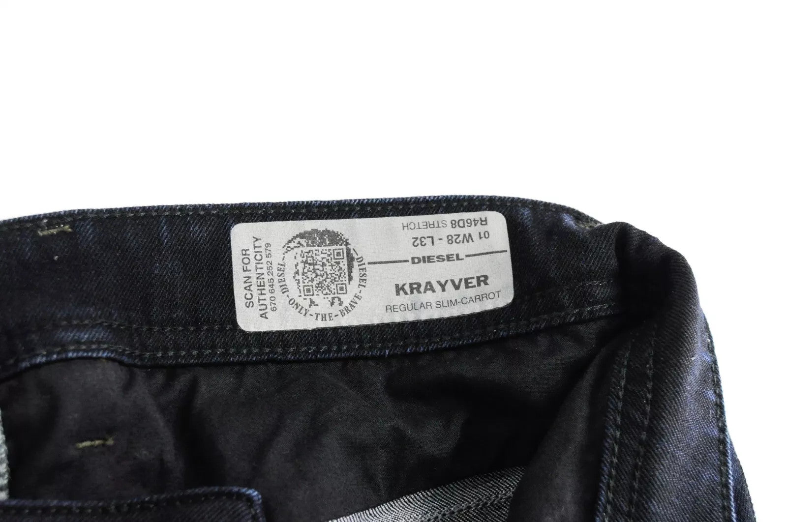 DIESEL Krayver R46D8 Men Jeans W28/L32 Slim Carrot Fit Dark Blue Cotton Stretch