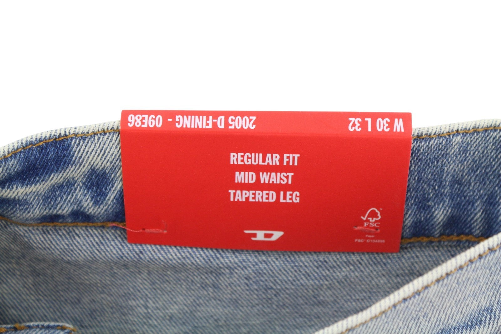 DIESEL 2005 D-Fining 09E86 Men Jeans W30/L32 Blue Faded Regular Fit Tapered Leg