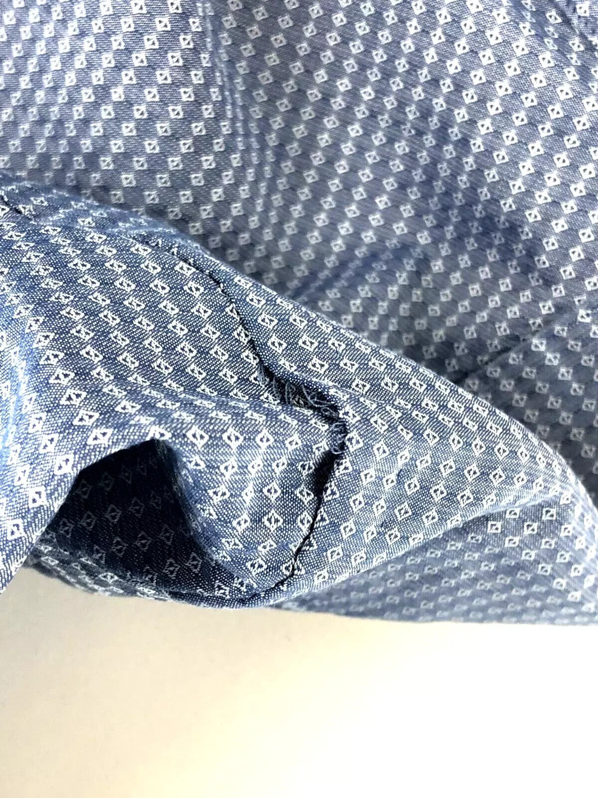 SCOTCH & SODA Atelier Men Shirt 40/ 15 3/4 Blue Long Sleeve Pattern Band Collar