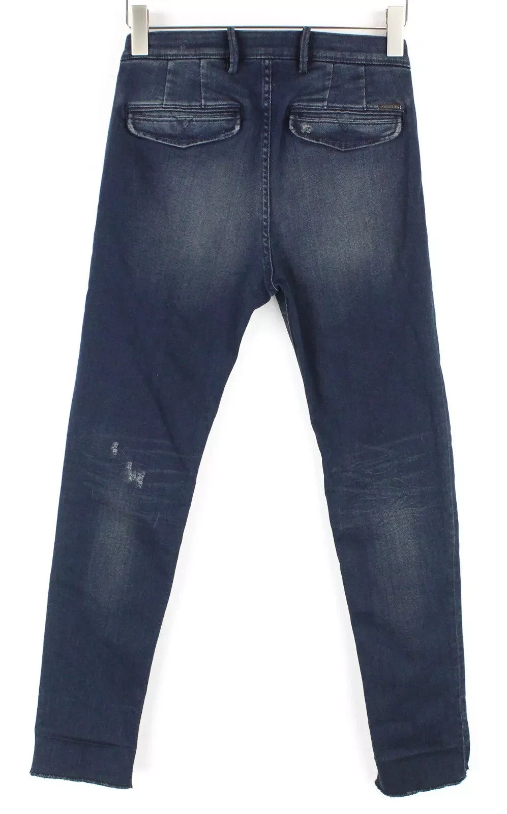 DIESEL Slim-Chino M 0677K Men Jeans W27 Washed Distressed Cotton Stretch Blue