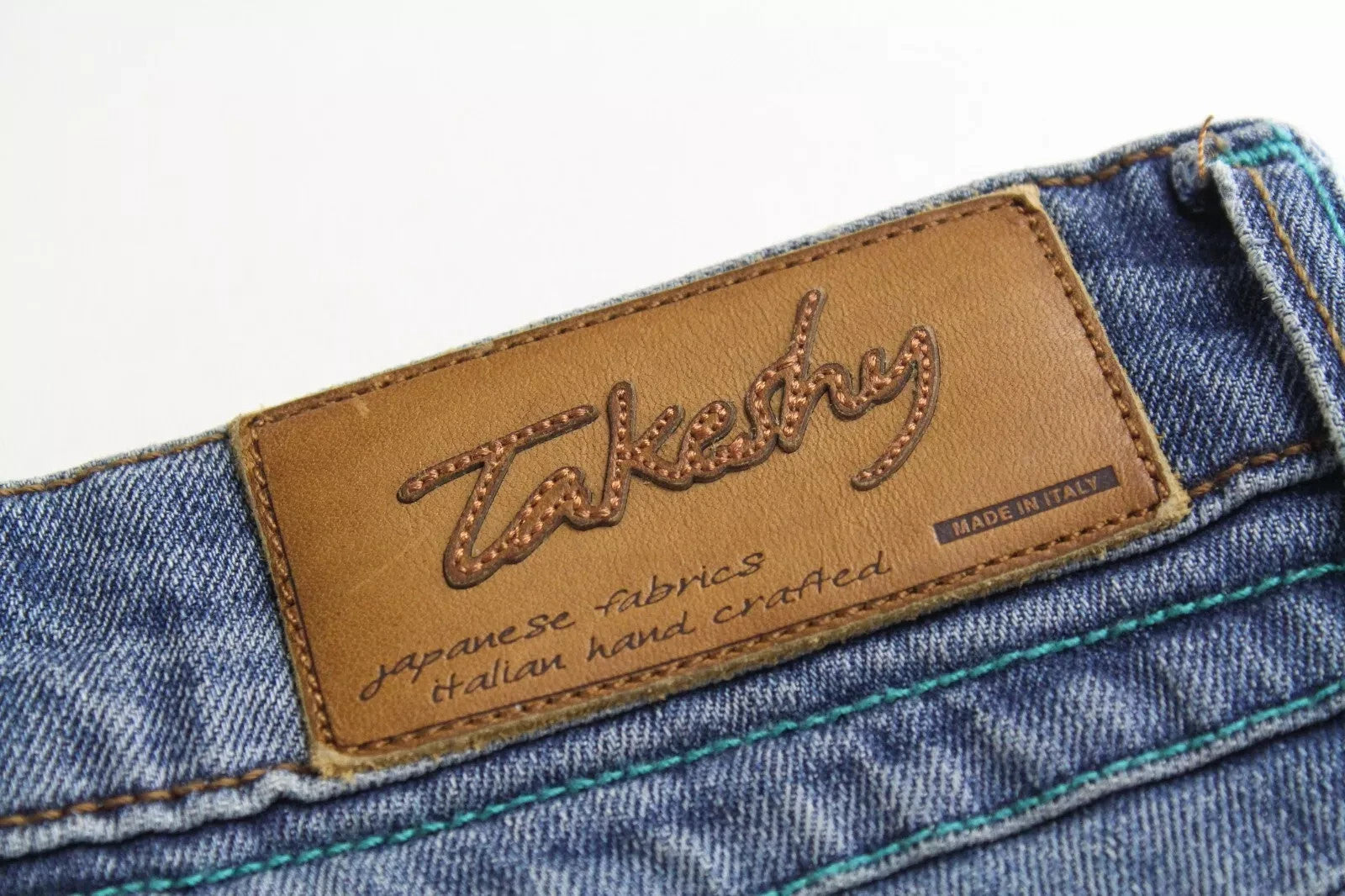 TAKESHY KUROSAWA Power Men Jeans W30 Slim Fit Washed Cotton Stretch Blue