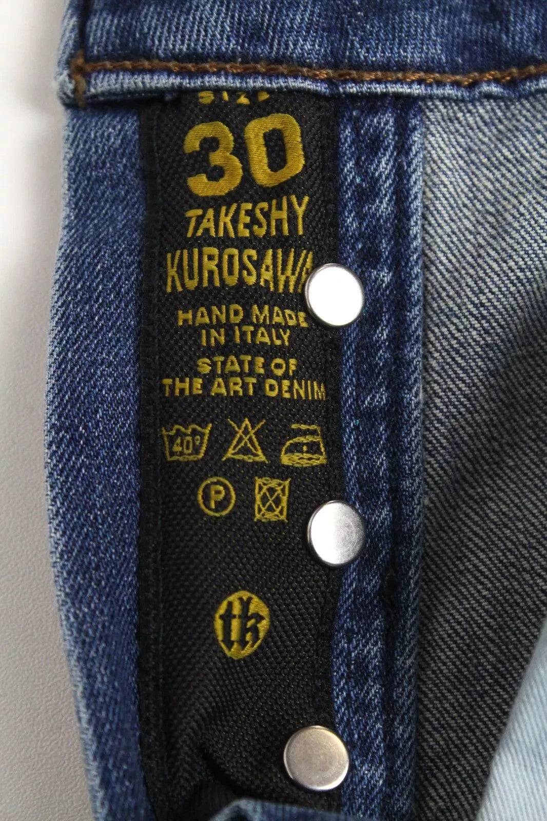 TAKESHY KUROSAWA Power Men Jeans W30 Slim Fit Washed Cotton Stretch Blue