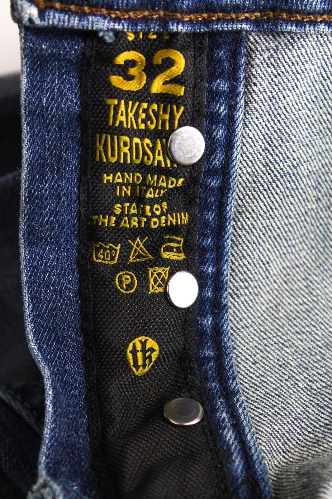 TAKESHY KUROSAWA Power Men Jeans W32 Slim Distressed Cotton Stretch Blue