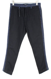 REPLAY Atelier Men Jeans W31/L30 Slim Black Blue Pure Cotton Slit Pocket