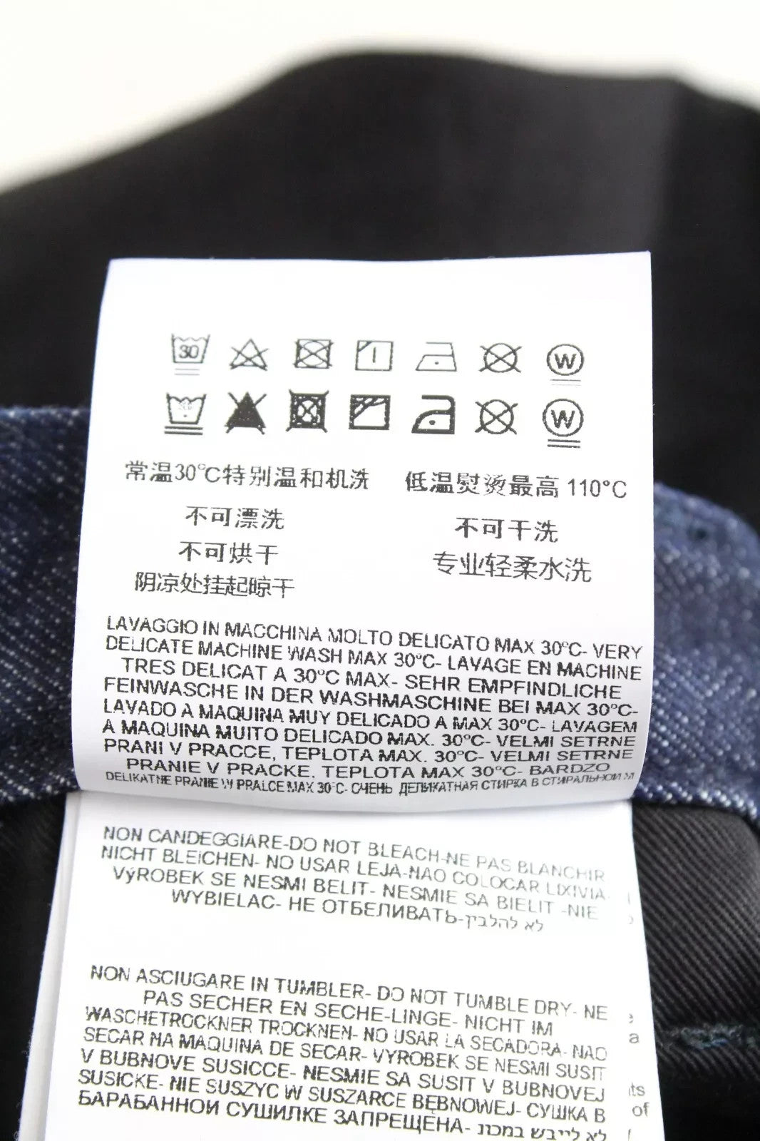 REPLAY Atelier Men Jeans W31/L30 Slim Black Blue Pure Cotton Slit Pocket