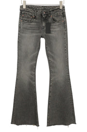 R13 Overflow Boy Flare Women Jeans 25 Leyton Black Stretch Distress Faded PF26