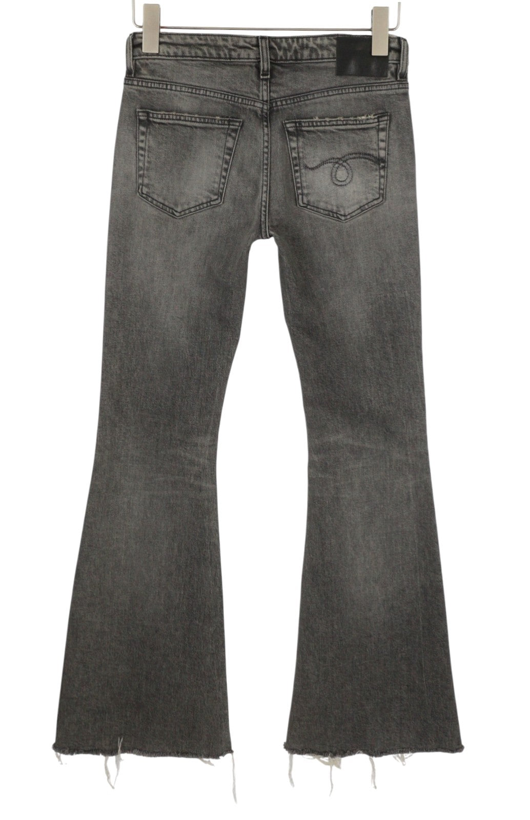 R13 Overflow Boy Flare Women Jeans 25 Leyton Black Stretch Distress Faded PF26