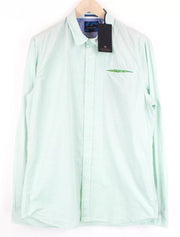 SCOTCH & SODA Ams Couture Men Shirt 2XL Greenish Blue Pure Cotton Dot Patterned