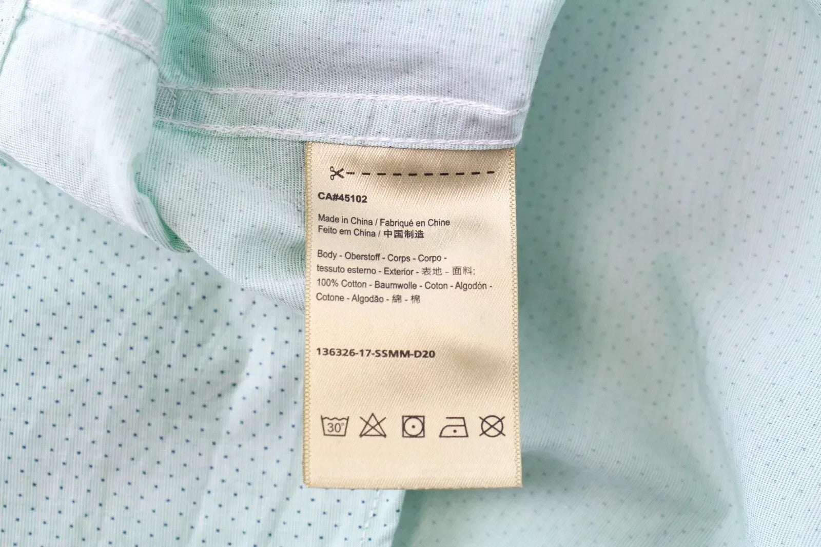 SCOTCH & SODA Ams Couture Men Shirt 2XL Greenish Blue Pure Cotton Dot Patterned
