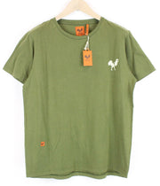GOOD GENES Men T-Shirt M Green Short Sleeved Cotton Round Neck Logo Pullover