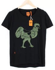 GOOD GENES Men T-Shirt L Black Pure Cotton Short Sleeve Casual Logo Pullover