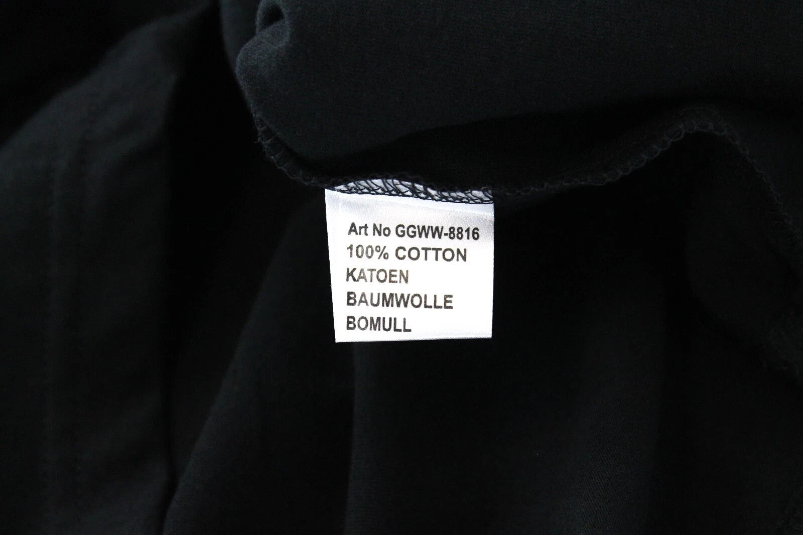 GOOD GENES Men T-Shirt L Black Pure Cotton Short Sleeve Casual Logo Pullover