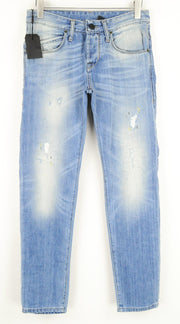 TAKESHY KUROSAWA Men Jeans W30 Slim Fit Blue Washed Distressed Cotton