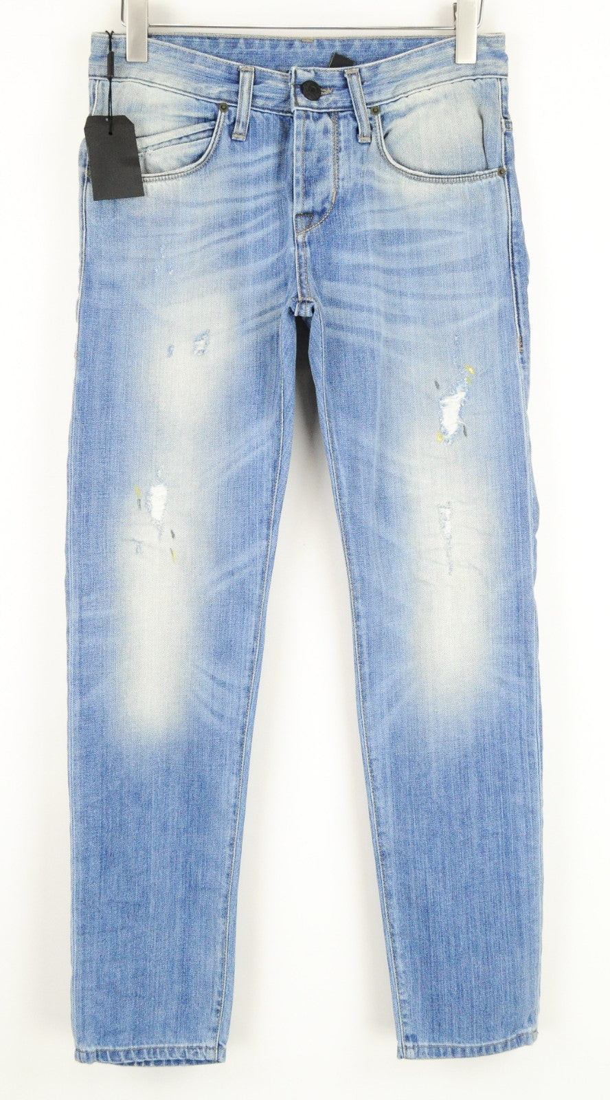 TAKESHY KUROSAWA Men Jeans W30 Slim Fit Blue Washed Distressed Cotton