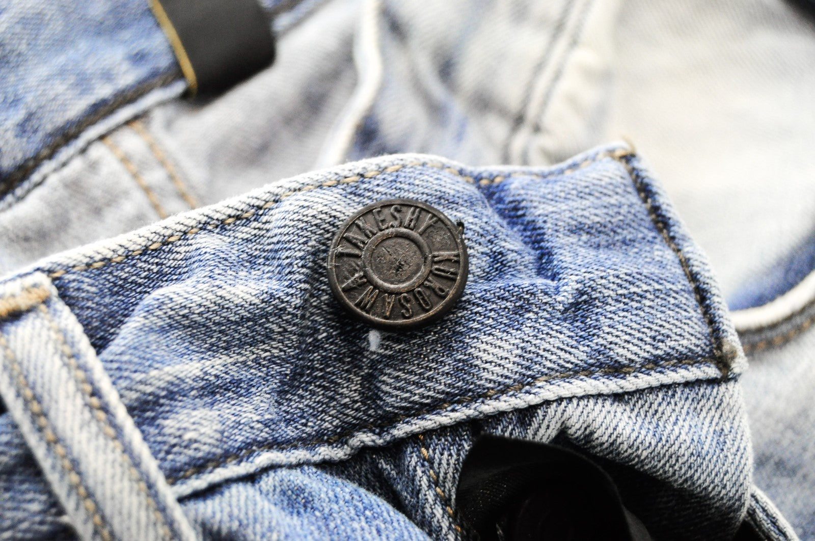 TAKESHY KUROSAWA Men Jeans W30 Slim Fit Blue Washed Distressed Cotton