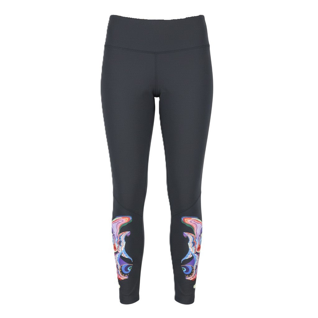 DESIGUAL Tadasana Women Leggings S Black Slim Fit Patterned High Waist