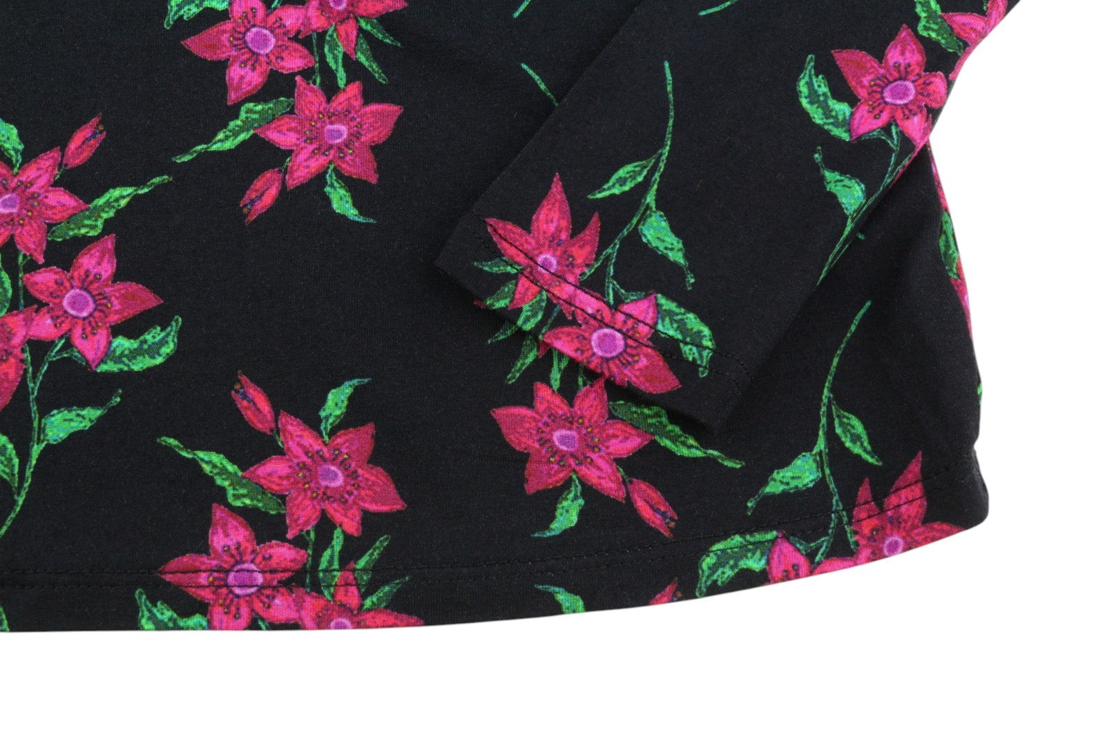 DESIGUAL TS Kim Women Blouse M Black Floral Print Open Back Long Sleeve