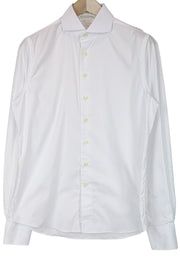 SUITSUPPLY Traveller Men's Formal Shirt 40 Extra Slim White Cutaway Twill