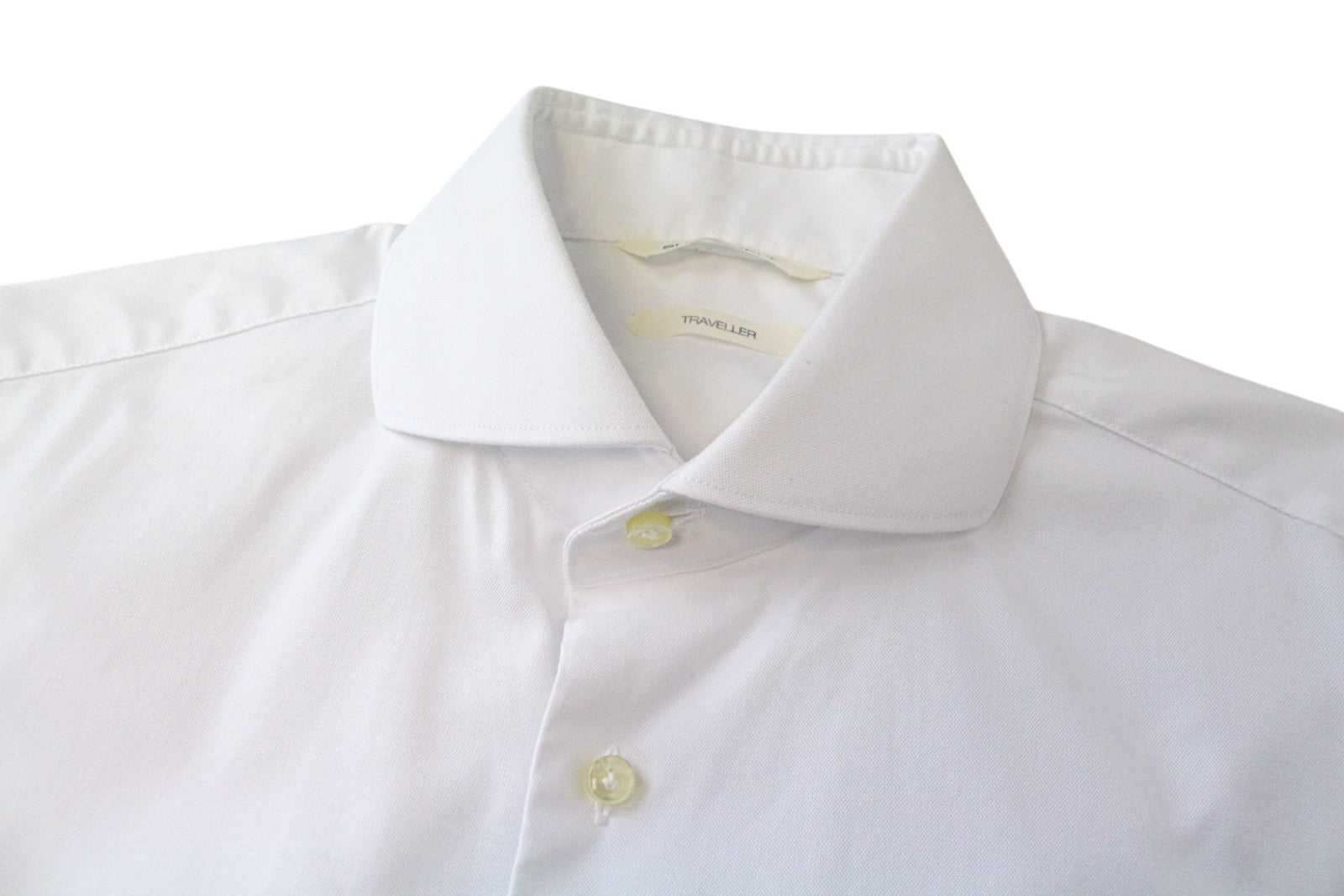 SUITSUPPLY Traveller Men's Formal Shirt 40 Extra Slim White Cutaway Twill