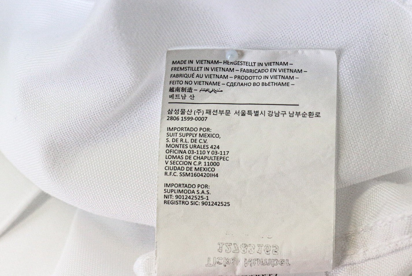 SUITSUPPLY Traveller Men's Formal Shirt 40 Extra Slim White Cutaway Twill