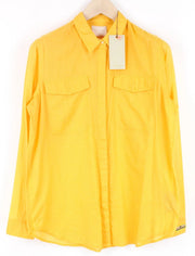 MAISON SCOTCH Palm Cove Women Shirt M Cotton Button-Up Faded Orange Pocketed