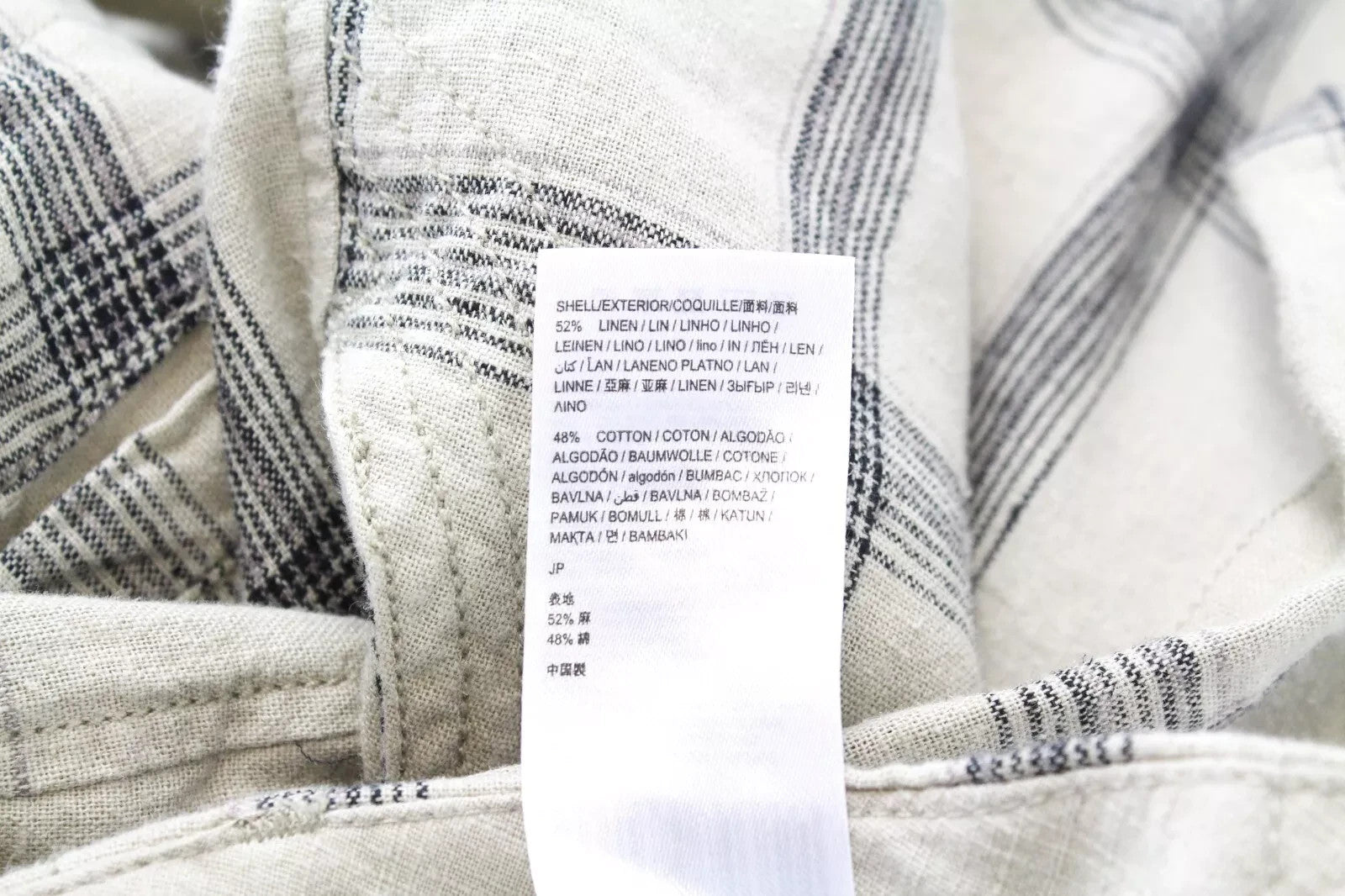 DESIGUAL Pant Marc Men Shorts 36 Cargo Checked Pattern Belted Front Tie Linen