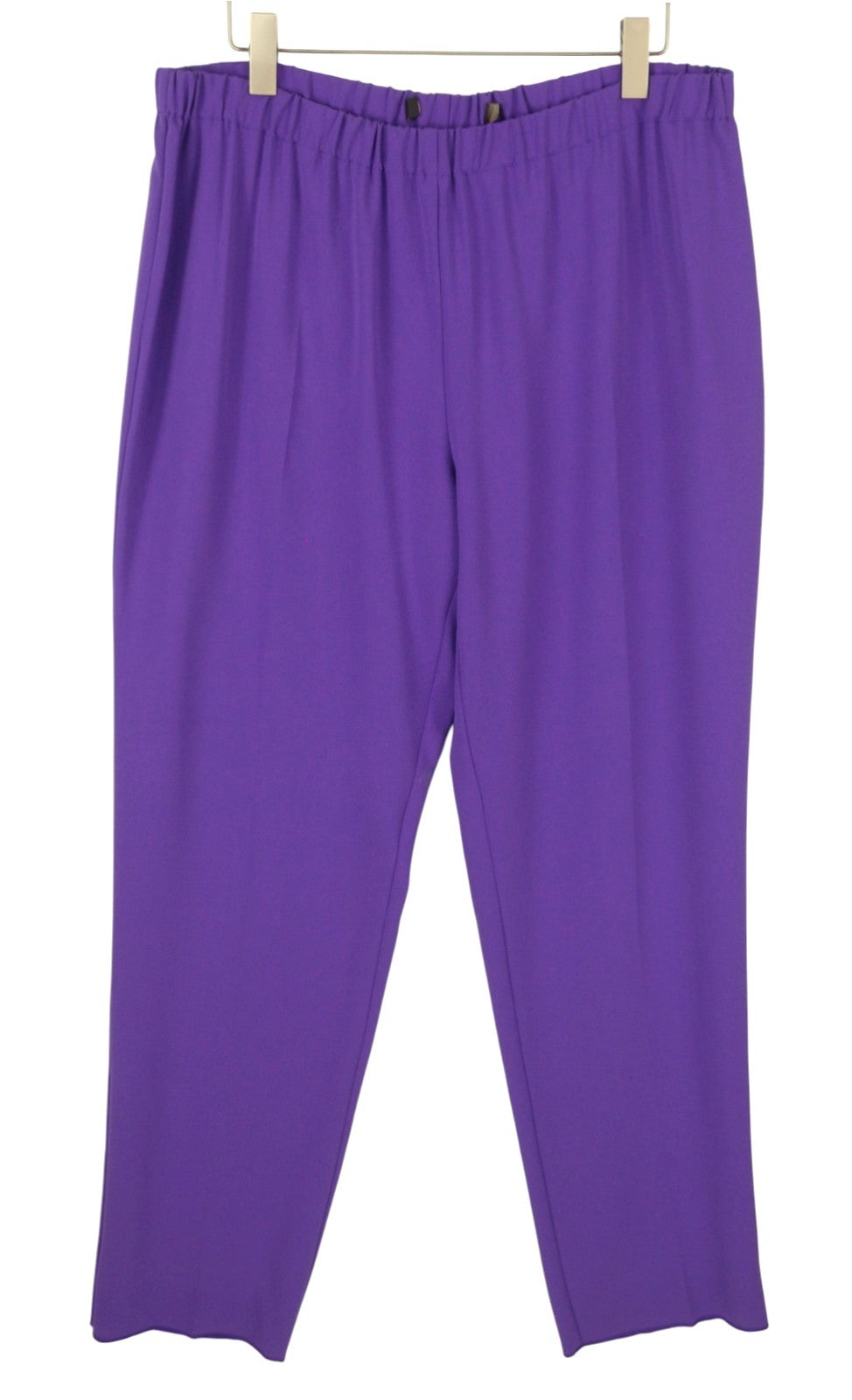 MARINA RINALDI Women Trousers EU52 Purple Elastic Waist Regular