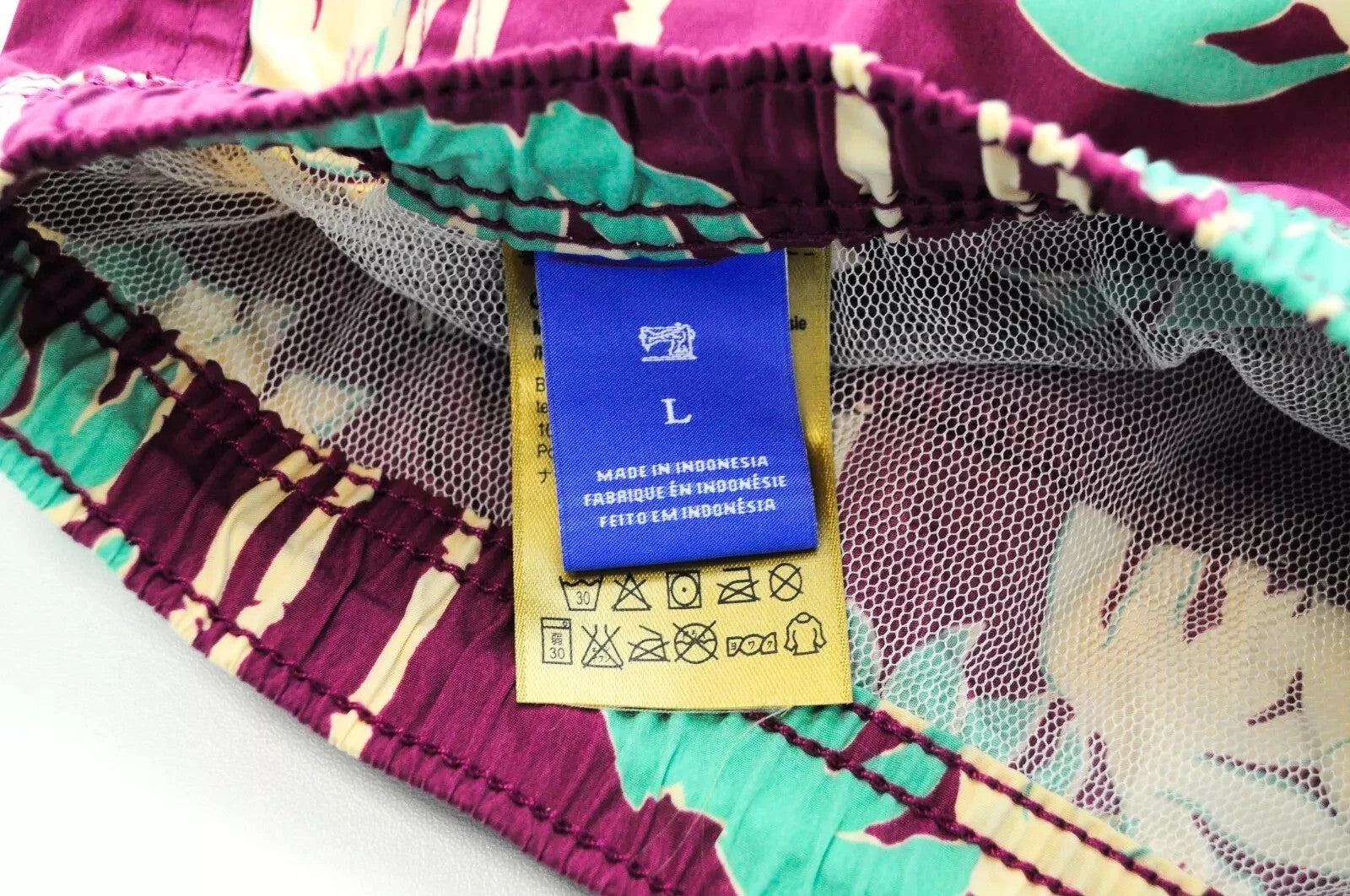 SCOTCH & SODA Ams Couture Men Swimwear L Purple Palm Patterned Pull On Trunks