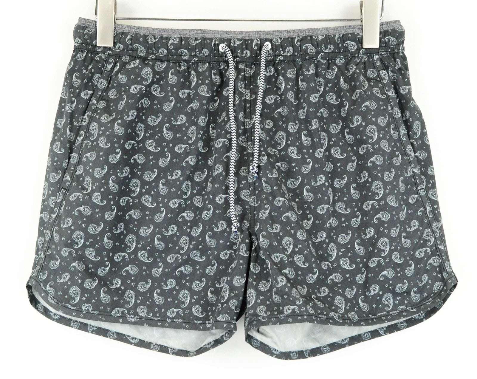 SCOTCH & SODA Ams Couture Men Swimwear ~W32 Grey Paisley Pattern Pull On Trunks