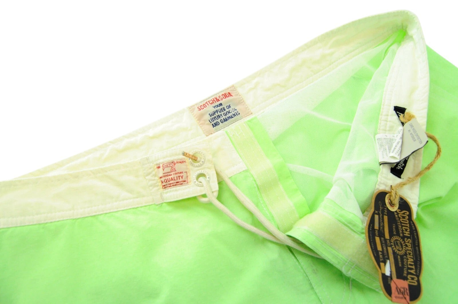 SCOTCH & SODA Ams Couture Men Swimwear 2XL Green Cotton Blend Summer Trunks