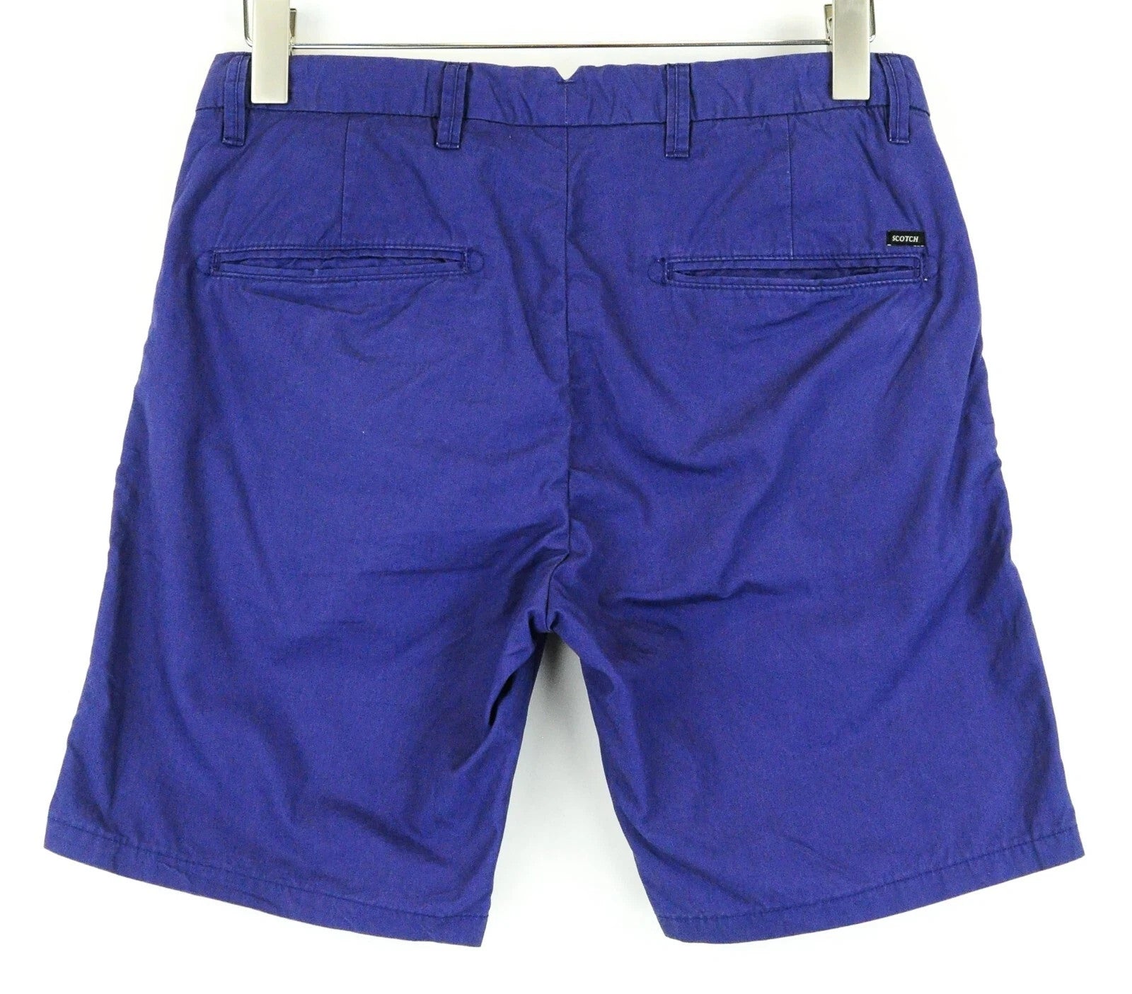 SCOTCH & SODA Ams Couture Men Shorts W29 Blue Pure Cotton Summer Slit Pockets