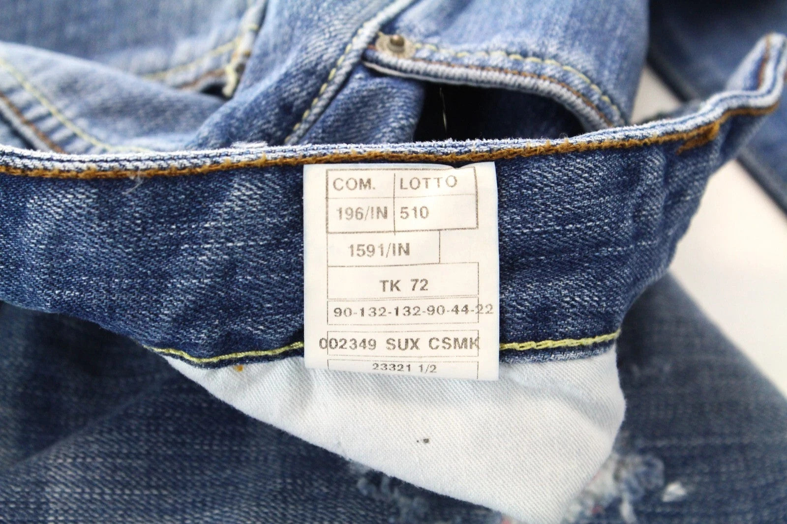 TAKESHY KUROSAWA Men Jeans W32 Slim Denim Blue Distressed Painted Button-Fly