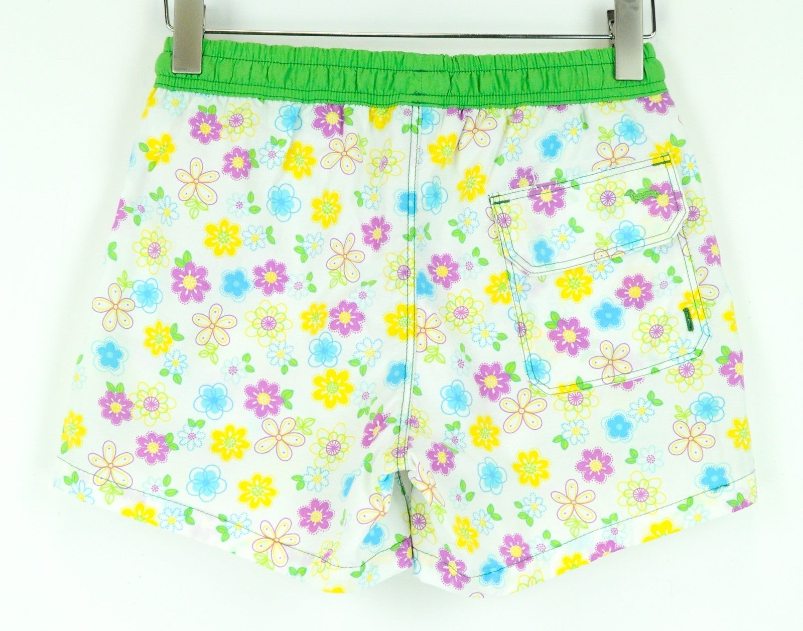 HARMONT & BLAINE Men Swimwear W23 White Flower Patterned Pull On Summer Trunks