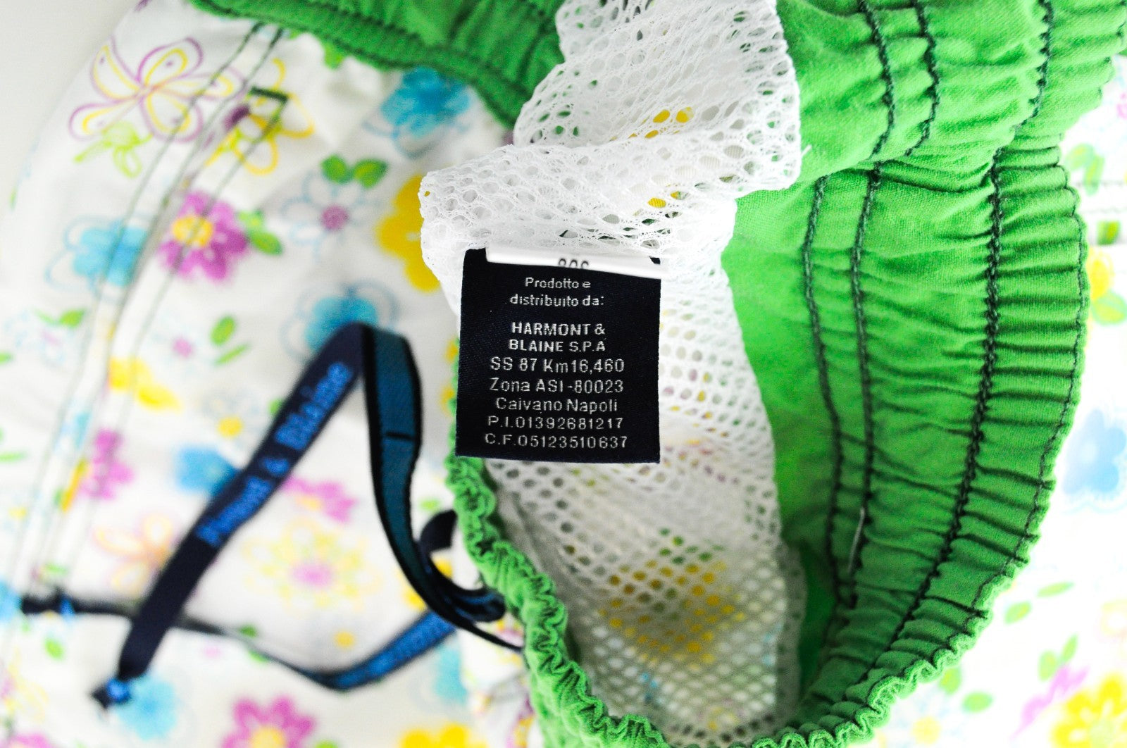 HARMONT & BLAINE Men Swimwear W23 White Flower Patterned Pull On Summer Trunks