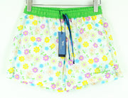 HARMONT & BLAINE Men Swimwear W26 White Flower Patterned Pull On Beach Trunks