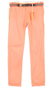 SCOTCH & SODA Bowie Men Trousers W32/L34 Slim Fit Orange Pure Cotton Belted