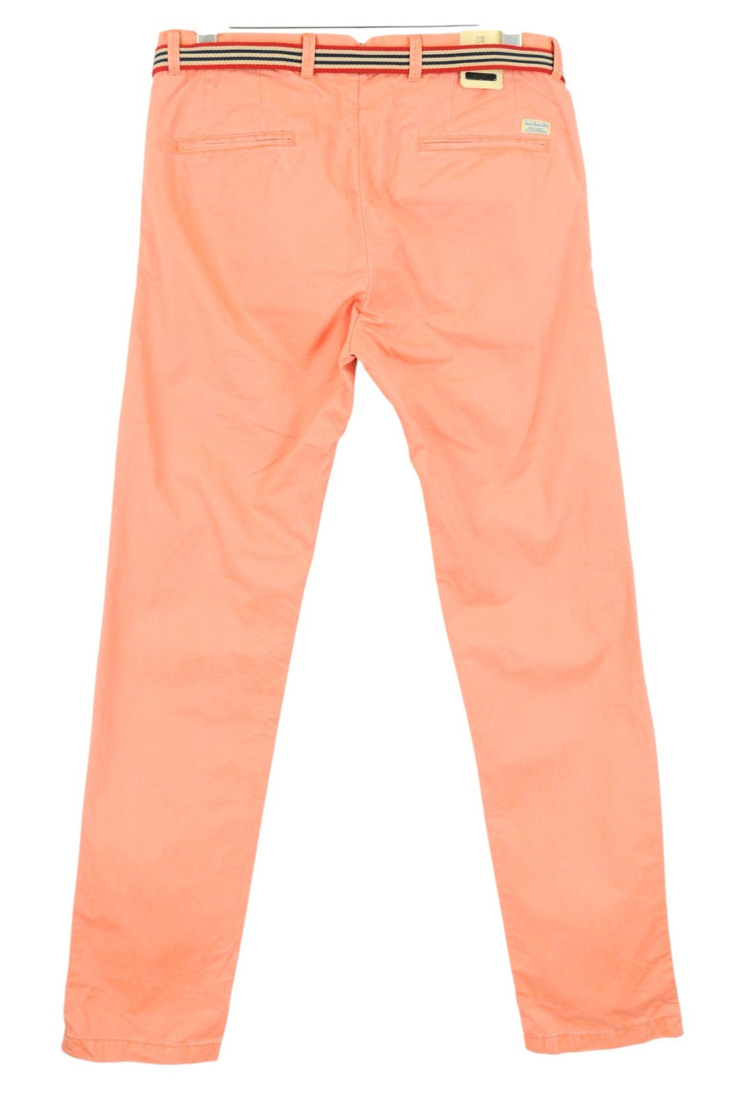 SCOTCH & SODA Bowie Men Trousers W32/L34 Slim Fit Orange Pure Cotton Belted